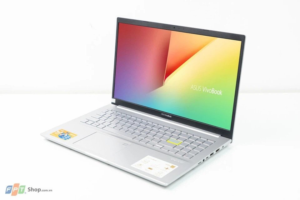 Laptop Asus Vivobook A515EA-BQ3013W màu bạc với bàn phím công thái học, thiết kế di động, tối ưu cho giáo viên soạn giáo án và di chuyển