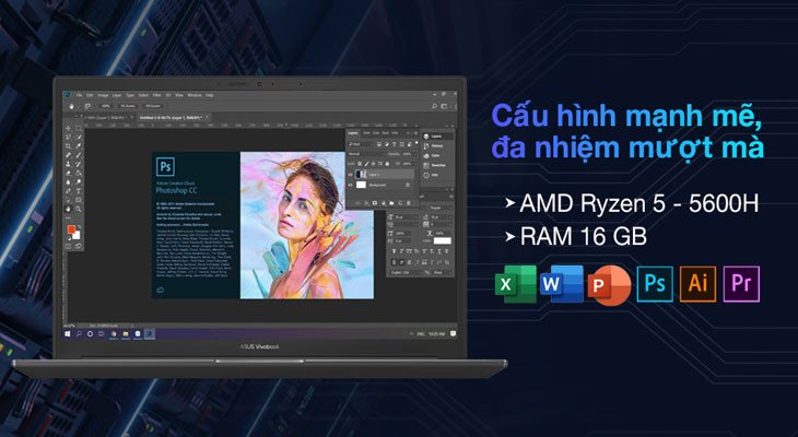 Laptop Asus VivoBook với khả năng đa nhiệm mượt mà, yếu tố cần xem xét khi nên mua laptop hay máy tính bảng.