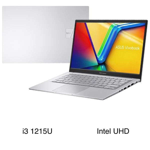 Laptop Asus Vivobook X1404ZA i3 1215U màu bạc với bàn phím có đèn nền