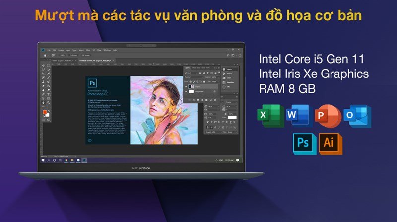 Laptop Asus ZenBook UX325EA xử lý đồ họa cơ bản