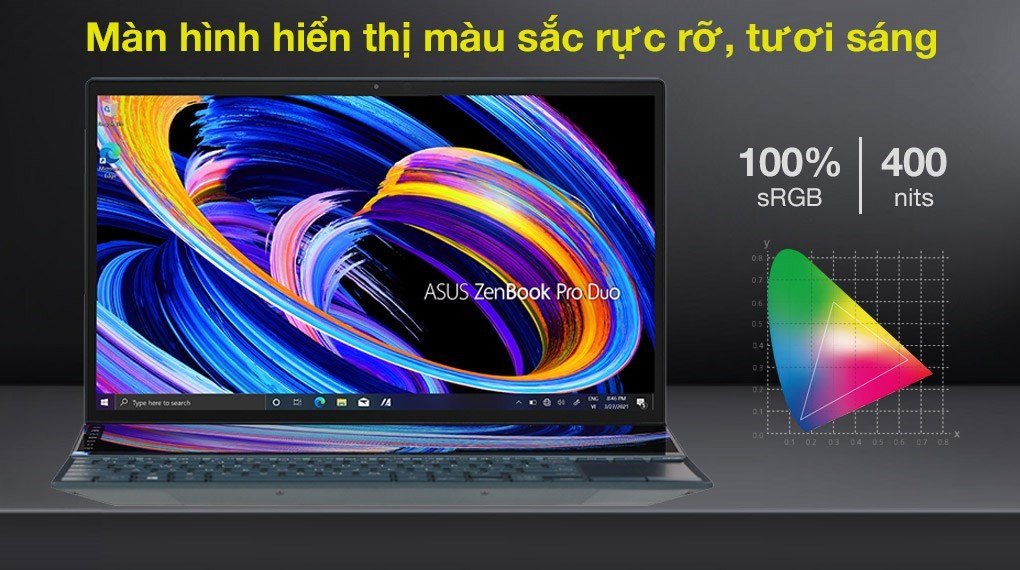 Laptop Asus ZenBook với bàn phím và touchpad được thiết kế tối ưu cho trải nghiệm người dùng
