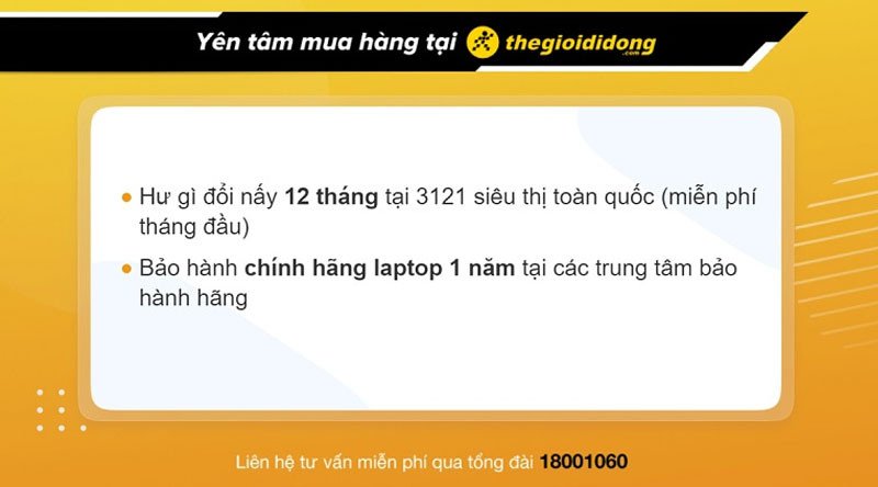 Laptop có chính sách bảo hành hấp dẫn