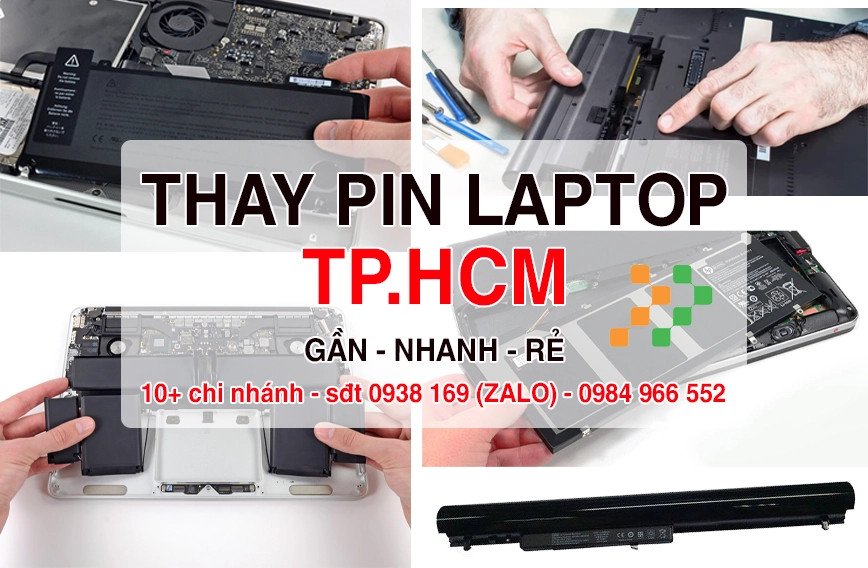 Laptop đang được thay pin