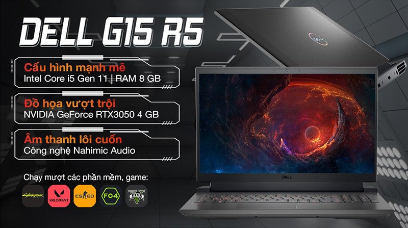 Laptop Dell Gaming G15 là trợ thủ đắc lực để chơi game