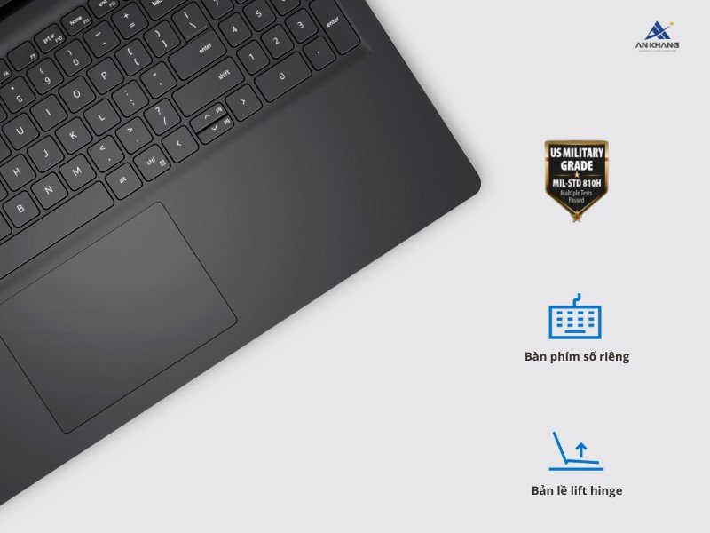 Laptop Dell Inspiron 15 3530 Đen có bàn phím full size với phím số riêng
