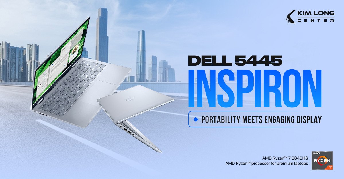Laptop Dell Inspiron 5445 mạnh mẽ với bộ xử lý AMD phù hợp cho giáo viên chuyên ngành