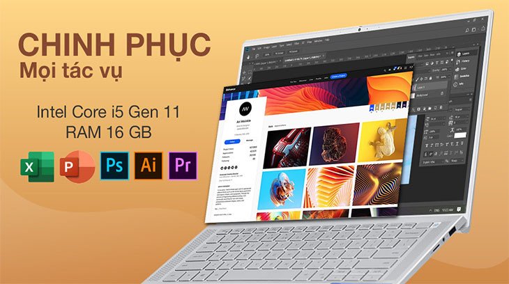 Laptop Dell Inspiron 7400 với hiệu năng ổn định, so sánh laptop hp và dell loại nào tốt hơn