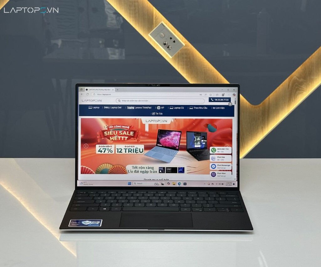 Laptop Dell XPS 13 cao cấp cũ với thiết kế hiện đại