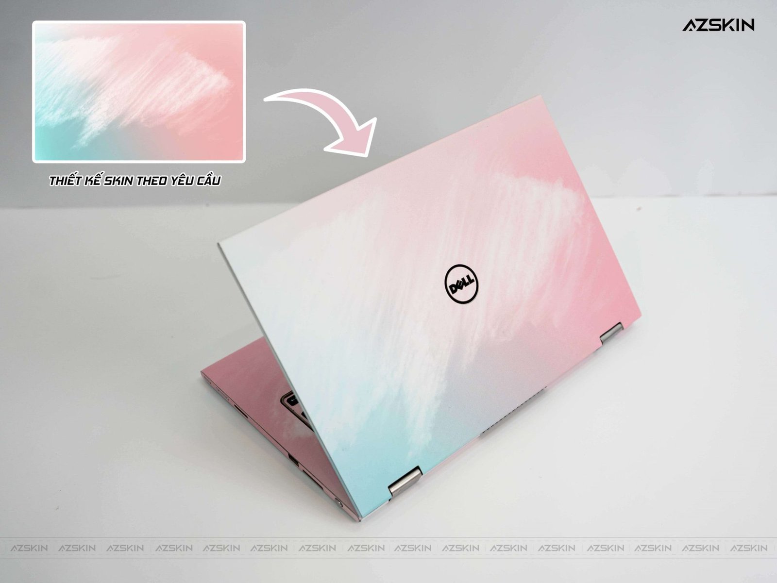 Laptop được dán decal bảo vệ với thiết kế hiện đại tại một cửa hàng chuyên nghiệp