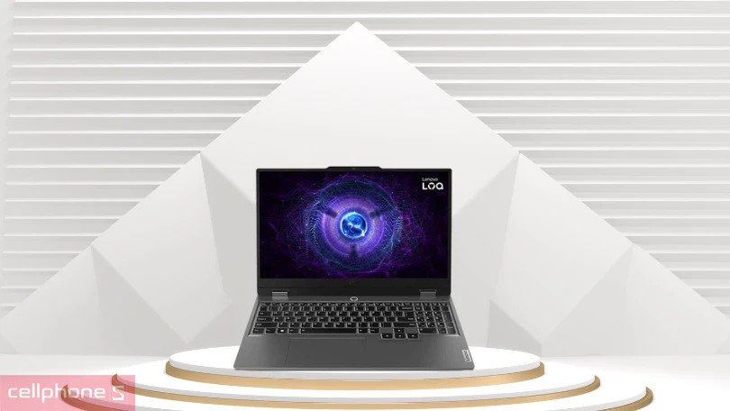 Laptop gaming Lenovo LOQ 15IAX9 83GS001RVN hiển thị bàn phím và touchpad