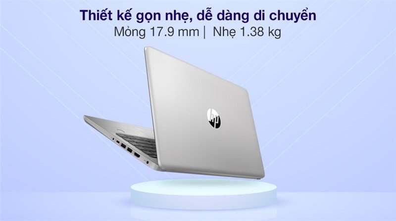Laptop HP 340s G7 14 inch màu xám, thiết kế mỏng nhẹ hiện đại.