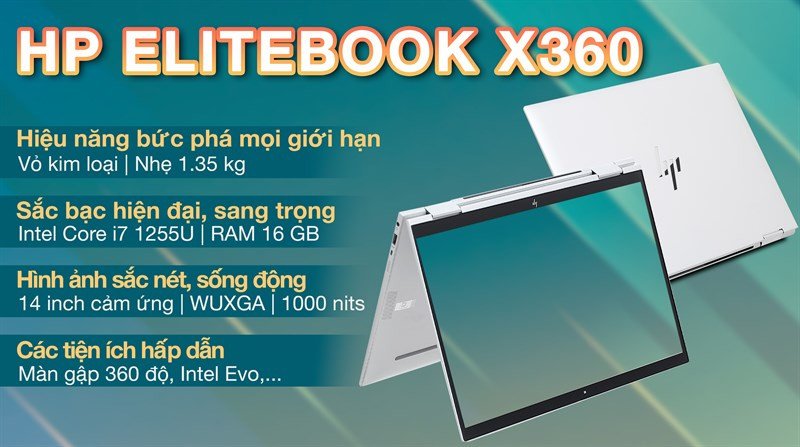 Laptop HP Elitebook X360 1040 G9 i7 1255U hỗ trợ đồ họa 3D linh hoạt