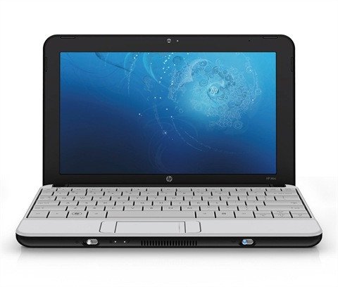 Laptop HP Mini 10 inch mở, nhìn từ phía trước