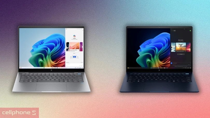 Laptop HP với màn hình sáng và bàn phím full-size tiện lợi