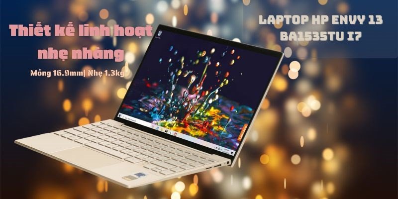 Laptop HP với thiết kế mỏng nhẹ, thanh lịch và quý phái, phù hợp với người dùng hiện đại