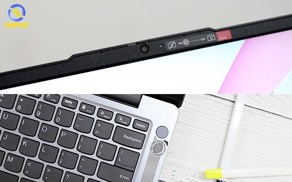 Laptop Lenovo IdeaPad Slim 3 14IAH8 83EQ0004VN được trang bị camera 1080p và bảo mật vân tay