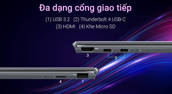 Laptop với nhiều cổng kết nối đa dạng, thuận tiện cho việc sử dụng, yếu tố cần xem xét khi nên mua laptop hay máy tính bảng.