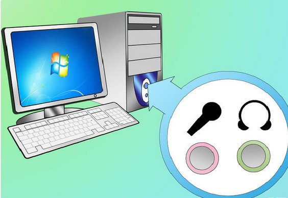 Lỗ cắm tai nghe màu xanh trên máy tính