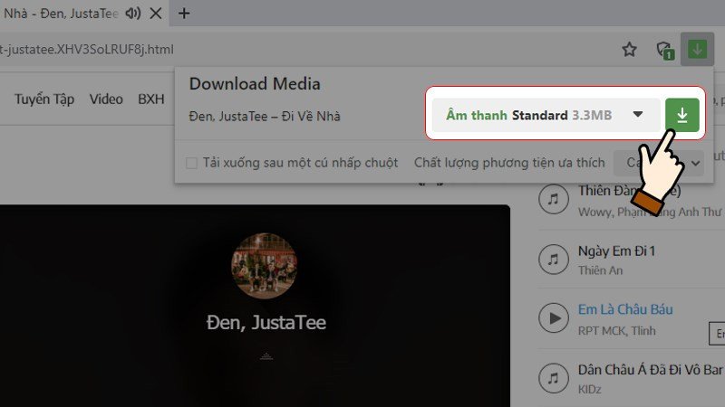 Lựa chọn chất lượng tải nhạc về từ Cốc Cốc