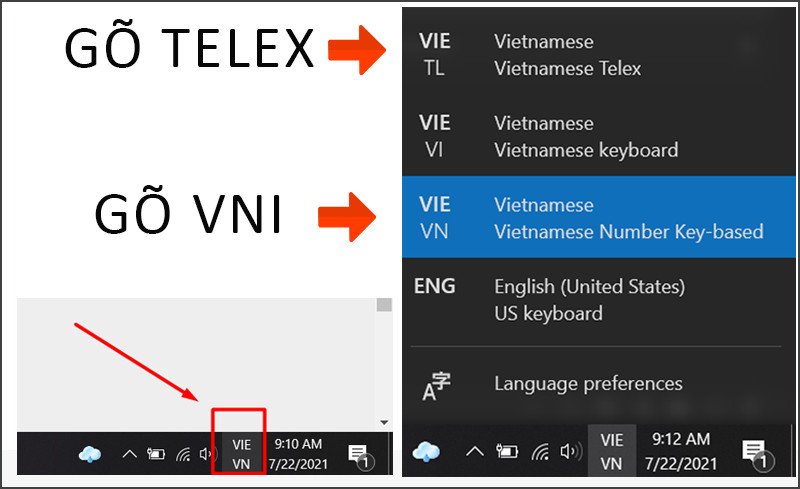 Lựa chọn kiểu gõ Telex hoặc VNI cho cách gõ tiếng Việt trên laptop hiệu quả