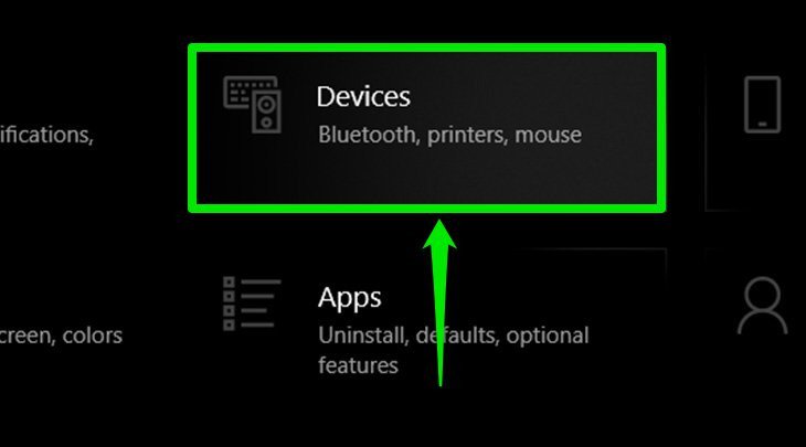 Lựa chọn mục Devices để quản lý thiết bị và kết nối không dây