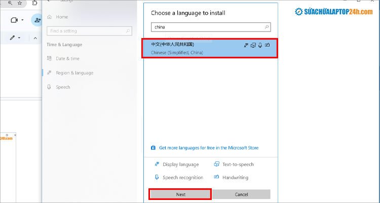Lựa chọn ngôn ngữ tiếng Trung Giản thể (Chinese Simplified) để cài bàn phím