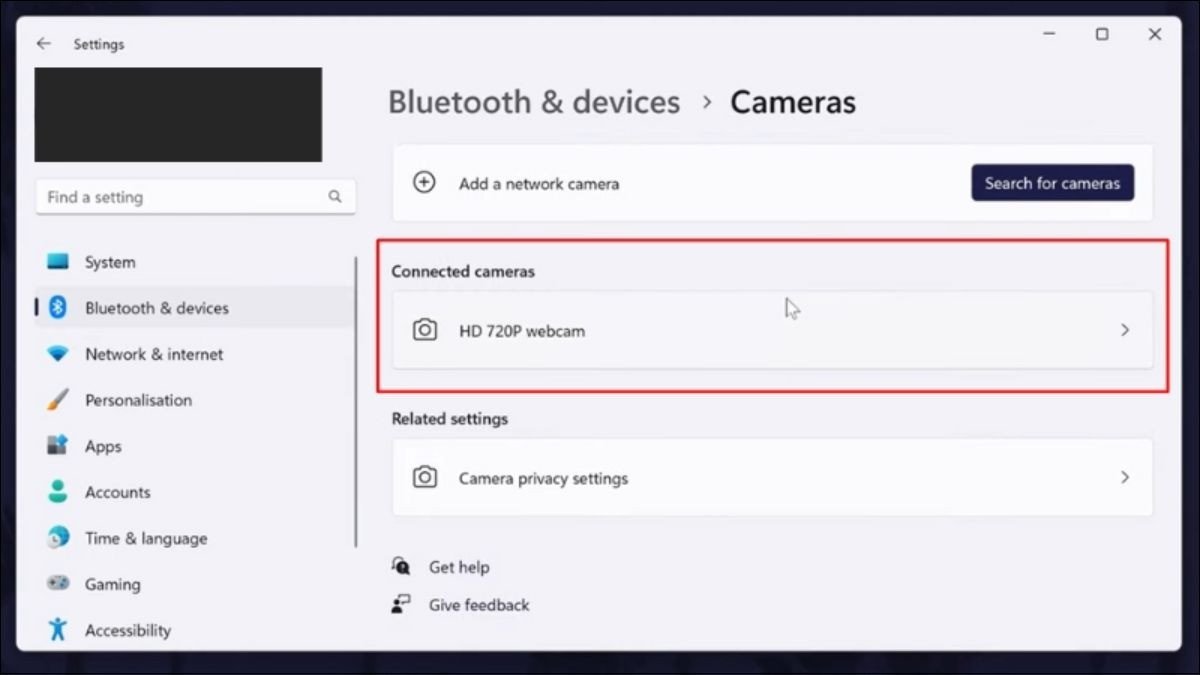 Lựa chọn và kích hoạt Webcam bên ngoài trên laptop Win 11