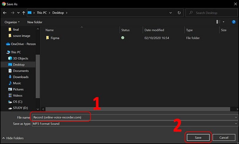 Lưu file ghi âm từ trang web vào laptop HP