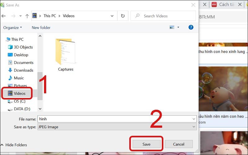 Lưu hình nền laptop vào thư mục mong muốn