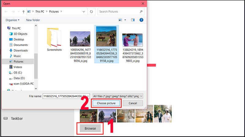 Lưu thay đổi hình nền laptop đã chọn trên Windows 10