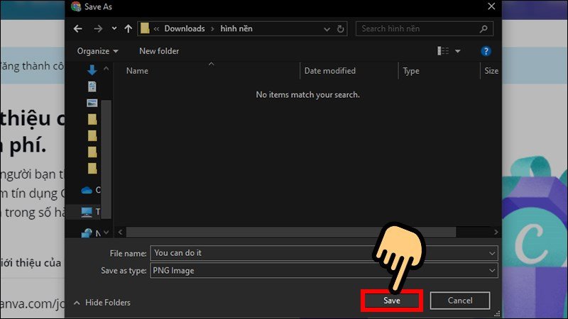 Lưu thiết kế hình nền laptop vào vị trí mong muốn trên máy tính