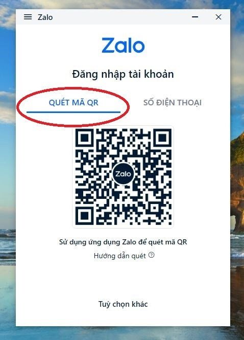 Mã QR trên màn hình laptop để đăng nhập tài khoản Zalo một cách tiện lợi.