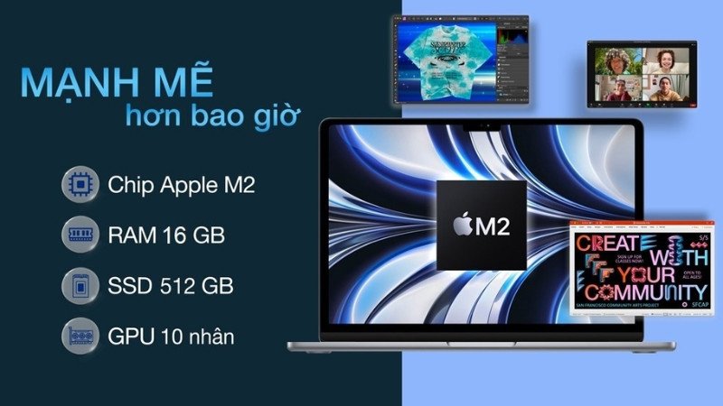 Macbook Air M2 16GB/512GB: Laptop công nghệ thông tin cao cấp