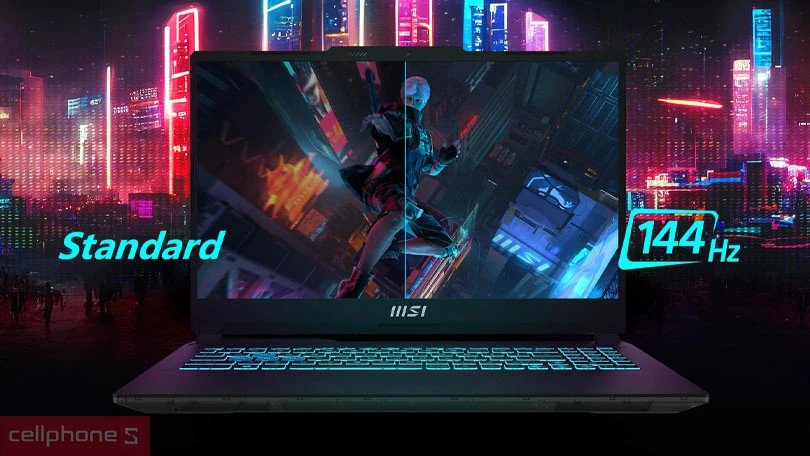 Màn hình 144Hz của Laptop MSI Cyborg 15 A12UCX-281VN hiển thị hình ảnh mượt mà, tối ưu cho trải nghiệm chơi game