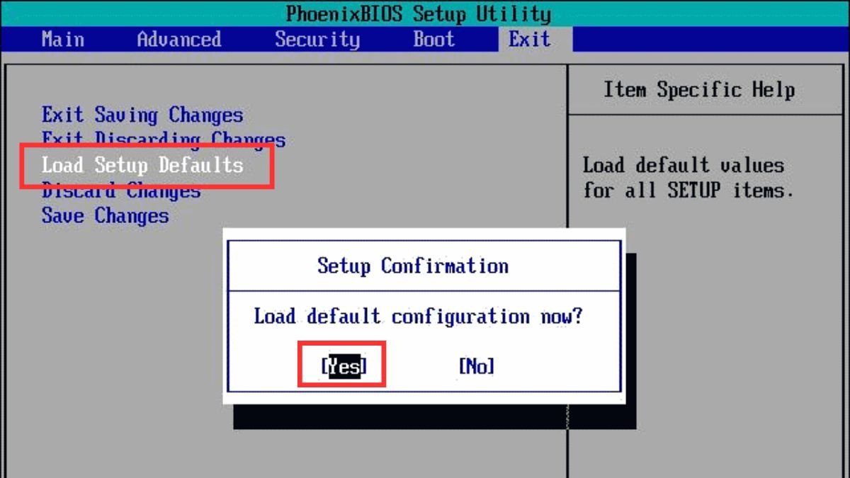 Màn hình BIOS của laptop Dell, chuẩn bị khôi phục cài đặt gốc