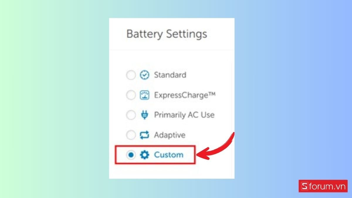 Màn hình BIOS/UEFI với tab Power hoặc Battery Configuration, nơi người dùng có thể điều chỉnh cài đặt sạc pin