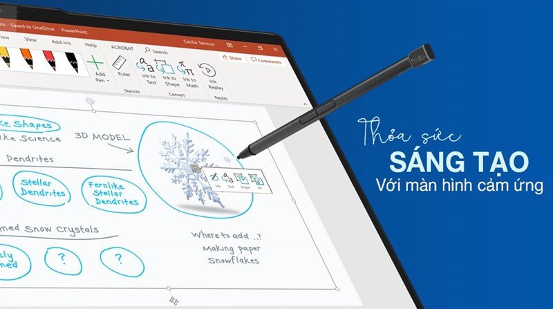Màn hình cảm ứng đa điểm trên laptop Lenovo Yoga