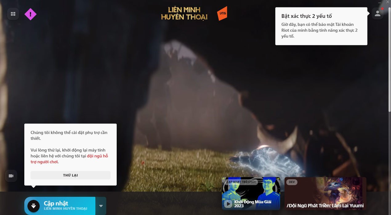 Màn hình cập nhật thông tin cá nhân cần thiết để chơi Đấu Trường Chân Lý trên nền tảng Riot Games