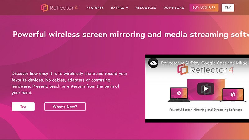 Màn hình chính của ứng dụng Reflector giúp chiếu màn hình điện thoại iPhone lên laptop