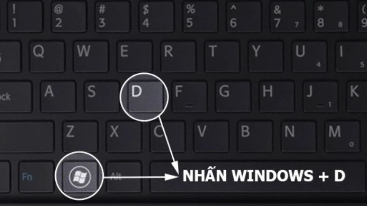 Màn hình desktop sau khi nhấn Windows D để áp dụng tổ hợp phím khởi động lại laptop hiệu quả