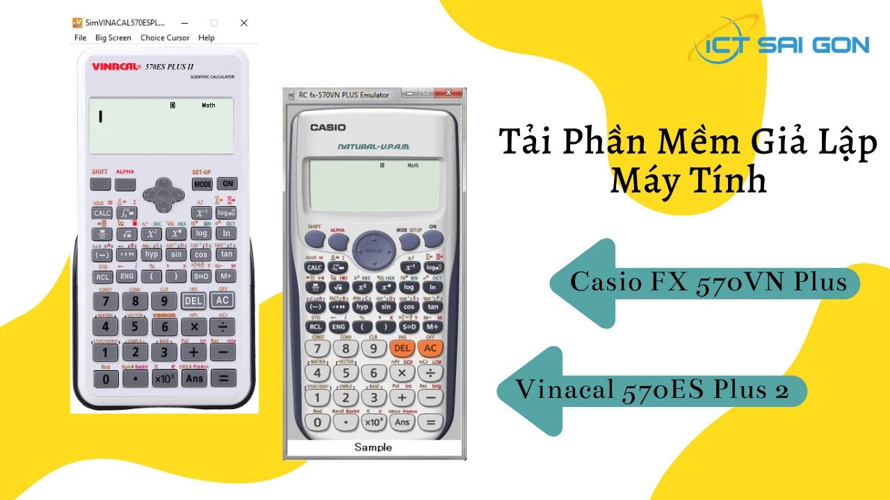 Màn hình giả lập máy tính Casio FX-570VN Plus trên laptop