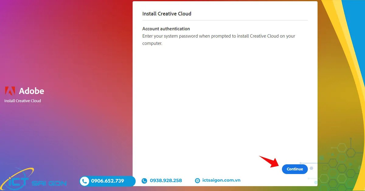 Màn hình khởi động cài đặt Creative Cloud
