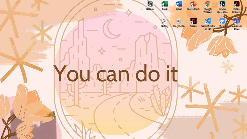 Màn hình laptop đã được đổi sang hình nền thiết kế mới thành công