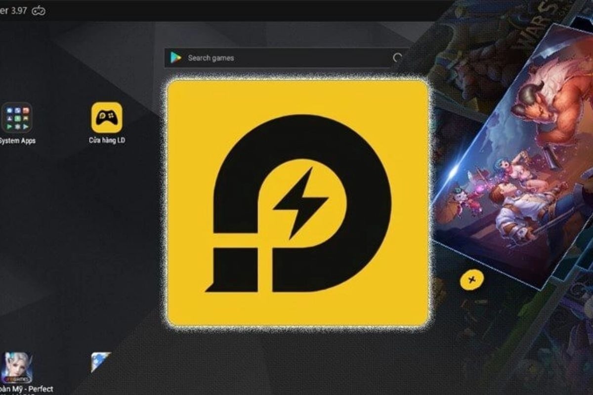 Màn hình laptop hiển thị game mobile đang chạy trên LDPlayer, minh họa lựa chọn phần mềm giả lập nhẹ nhất cho trải nghiệm game tốt