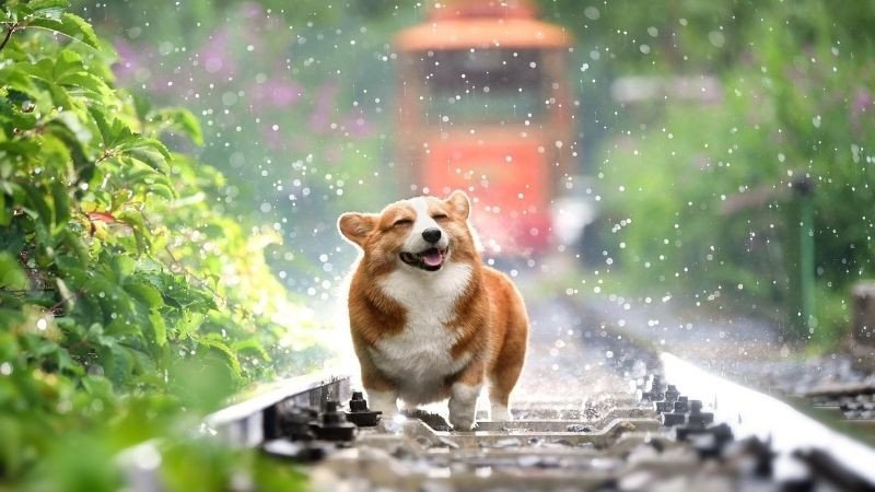 Màn hình laptop sống động với hình nền cáo dễ thương