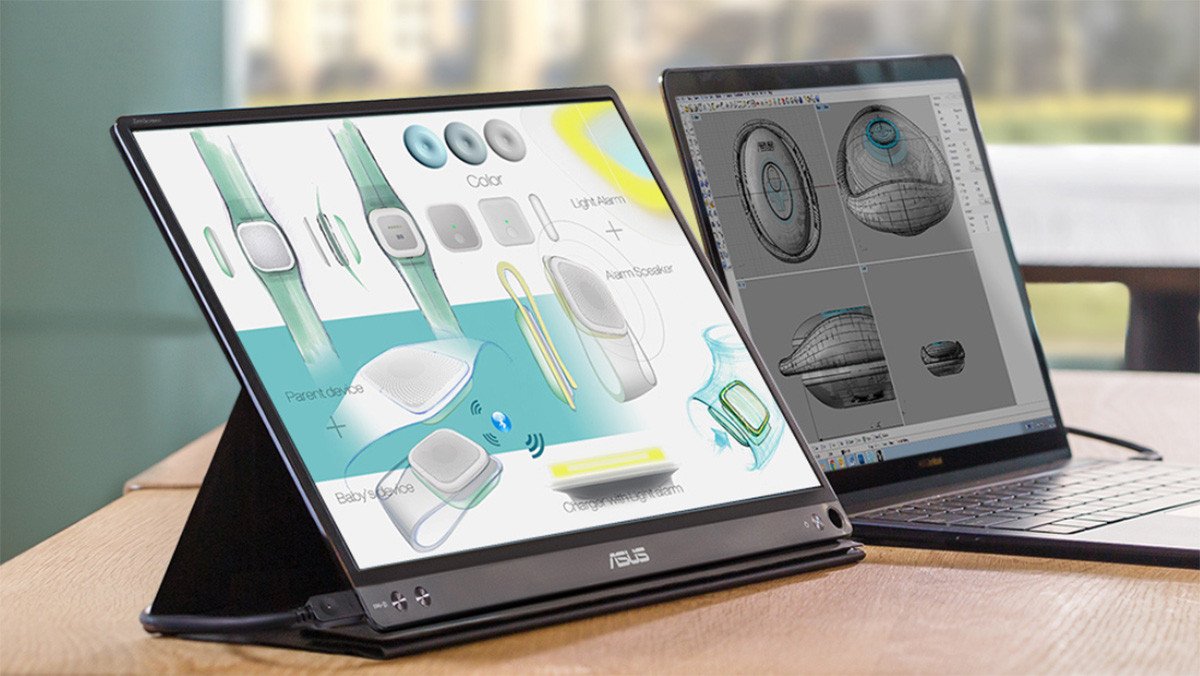 Màn hình mở rộng cho laptop ASUS MB166C siêu mỏng kết nối USB-C