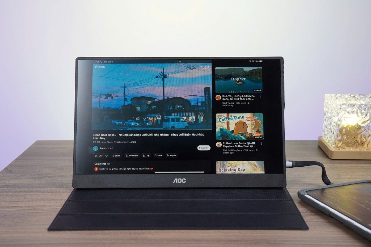 Màn hình mở rộng laptop AOC 16T10 15.6 inch Full HD hiển thị sắc nét