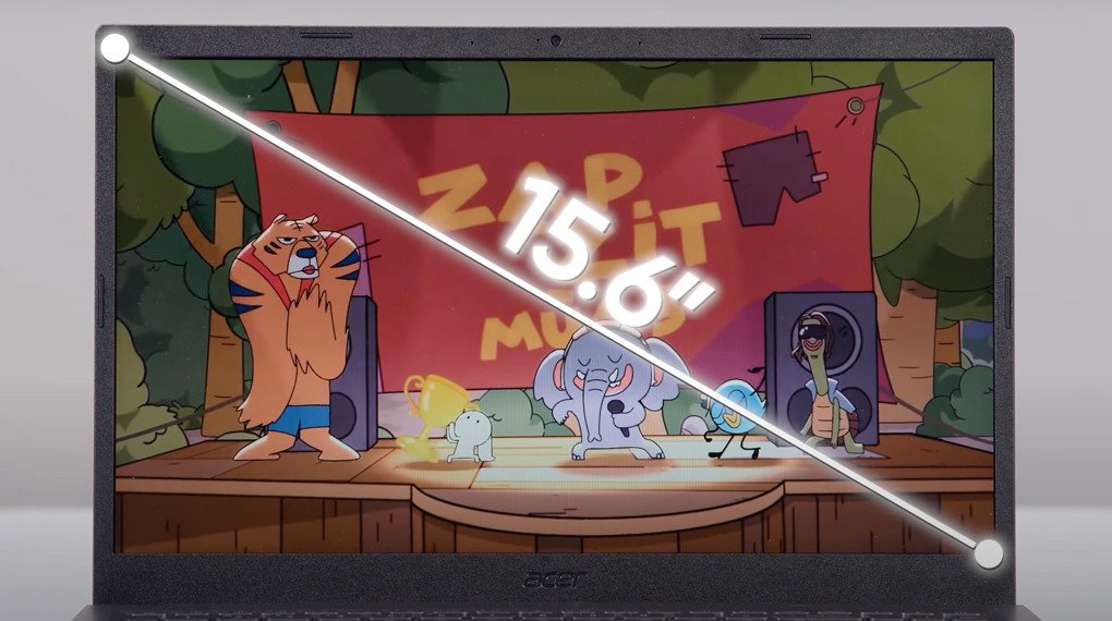 Màn hình sắc nét của laptop Acer Aspire 5 A515-58GM-59LJ hiển thị hình ảnh chi tiết