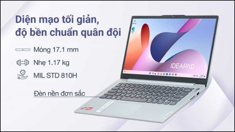 Màn hình sắc nét và thiết kế đẹp mắt trên laptop dành cho sinh viên kinh tế Lenovo IdeaPad Slim 5