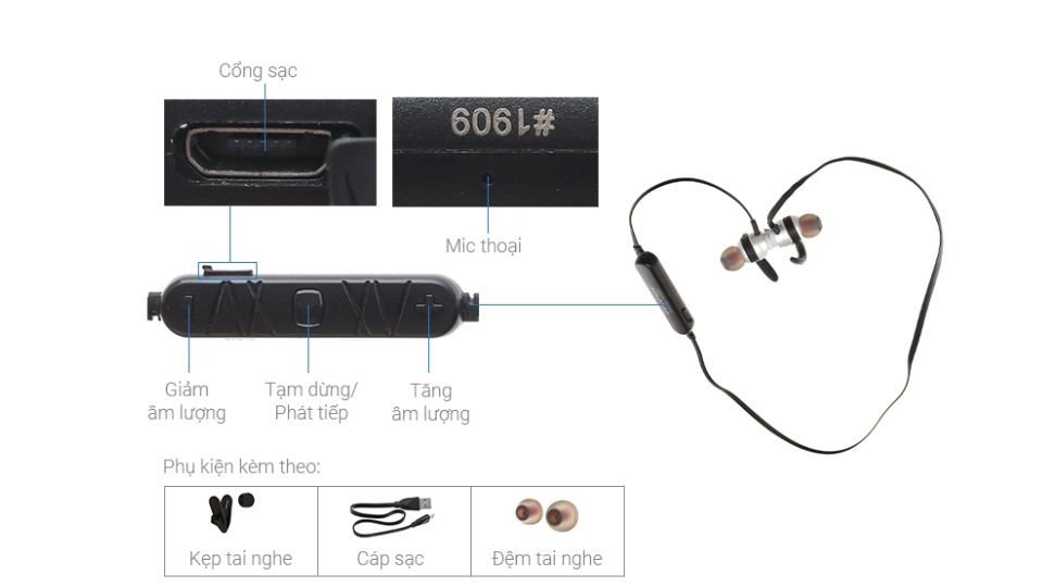 Mẫu tai nghe đeo cổ Awei A930BS với thiết kế vòng cổ mềm mại